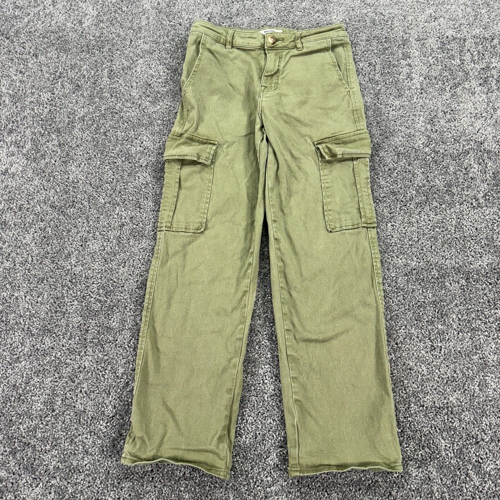 Vigoss Pants Womens 26 Green Cargo Straight Leg Pockets City Casual Logo Outdoor